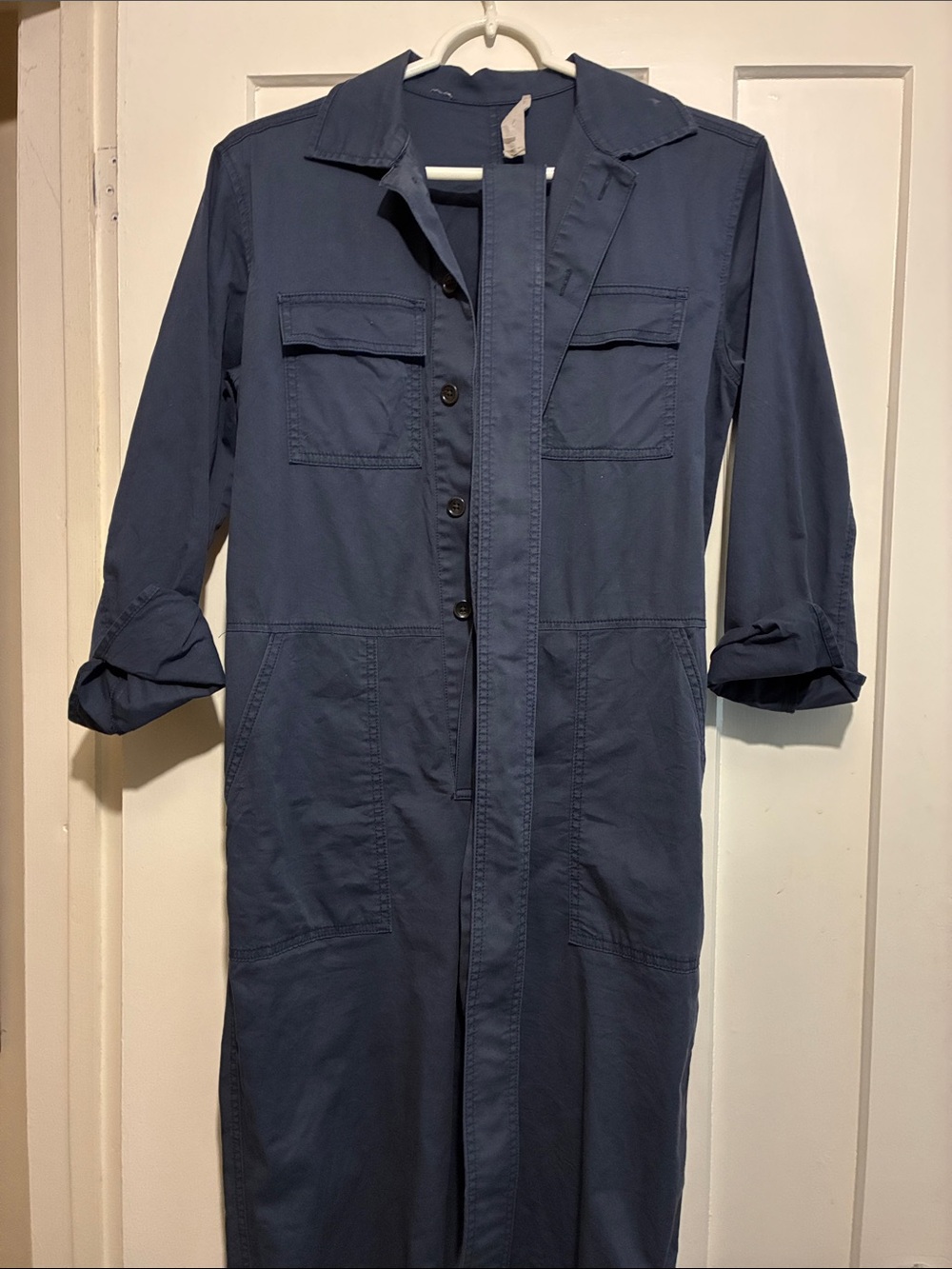 Everlane Navy Utility Jumpsuit with Button Front